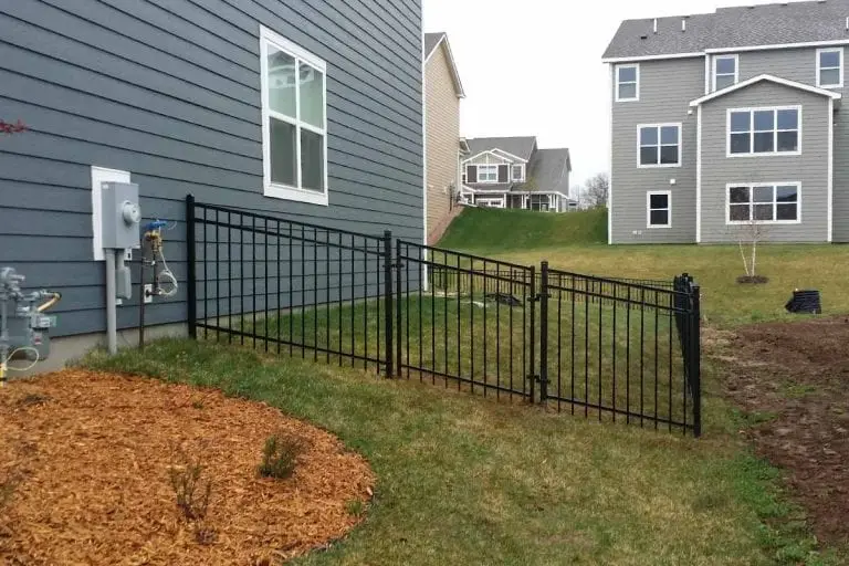 4 Custom Ornamental Wrought Iron Walk Gate On Sloped Yard